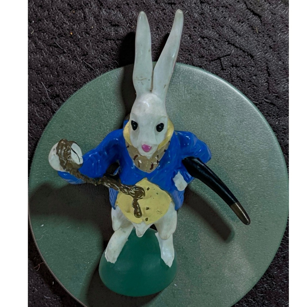 Vintage 1990 Hamilton Gifts Alice in Wonderland White Rabbit Figurine 3.5 inch